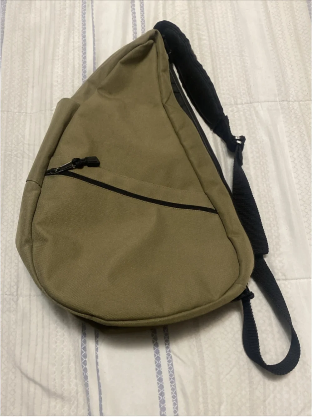 Vintage L.L. Bean Sling Bag USA Made Khaki Crossbody Hiking Daypack